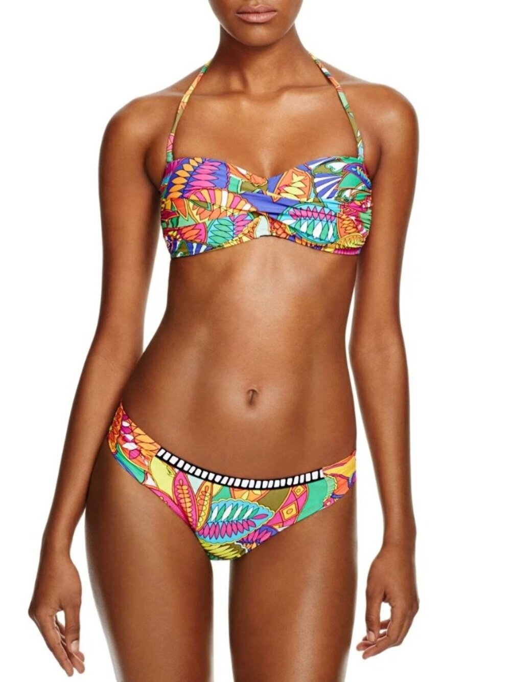 TRINA TURK Montezuma Print 2pc Bandeau Bikini Set, Size 6/8